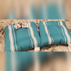 DEVI DESIGNS Caribbean Teal Indoor/Outdoor Pillow Cushions (Set of 2)